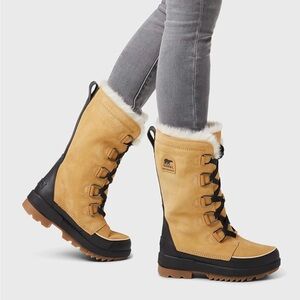 Women's Sorel Tivoli Tall Waterproof Boots in Curry